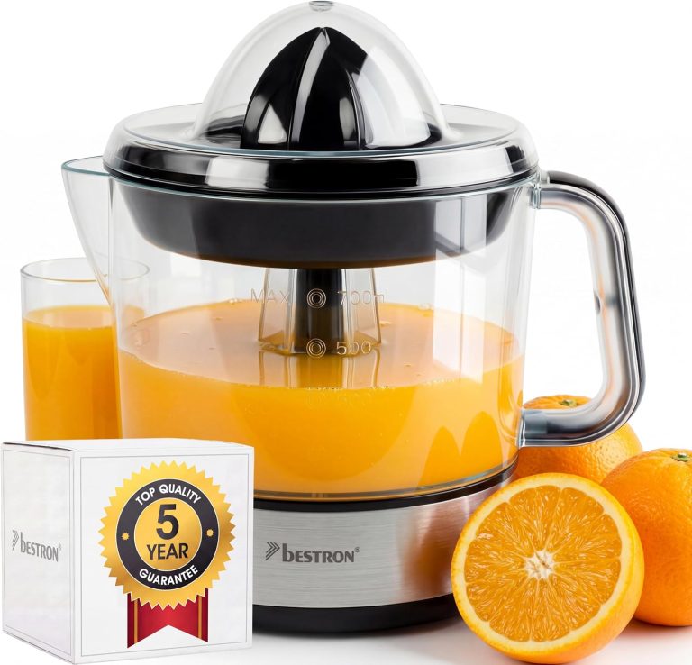 Bestron Presse-oranges et agrumes électrique ACJ350Z, 2 cônes, double sens de rotation